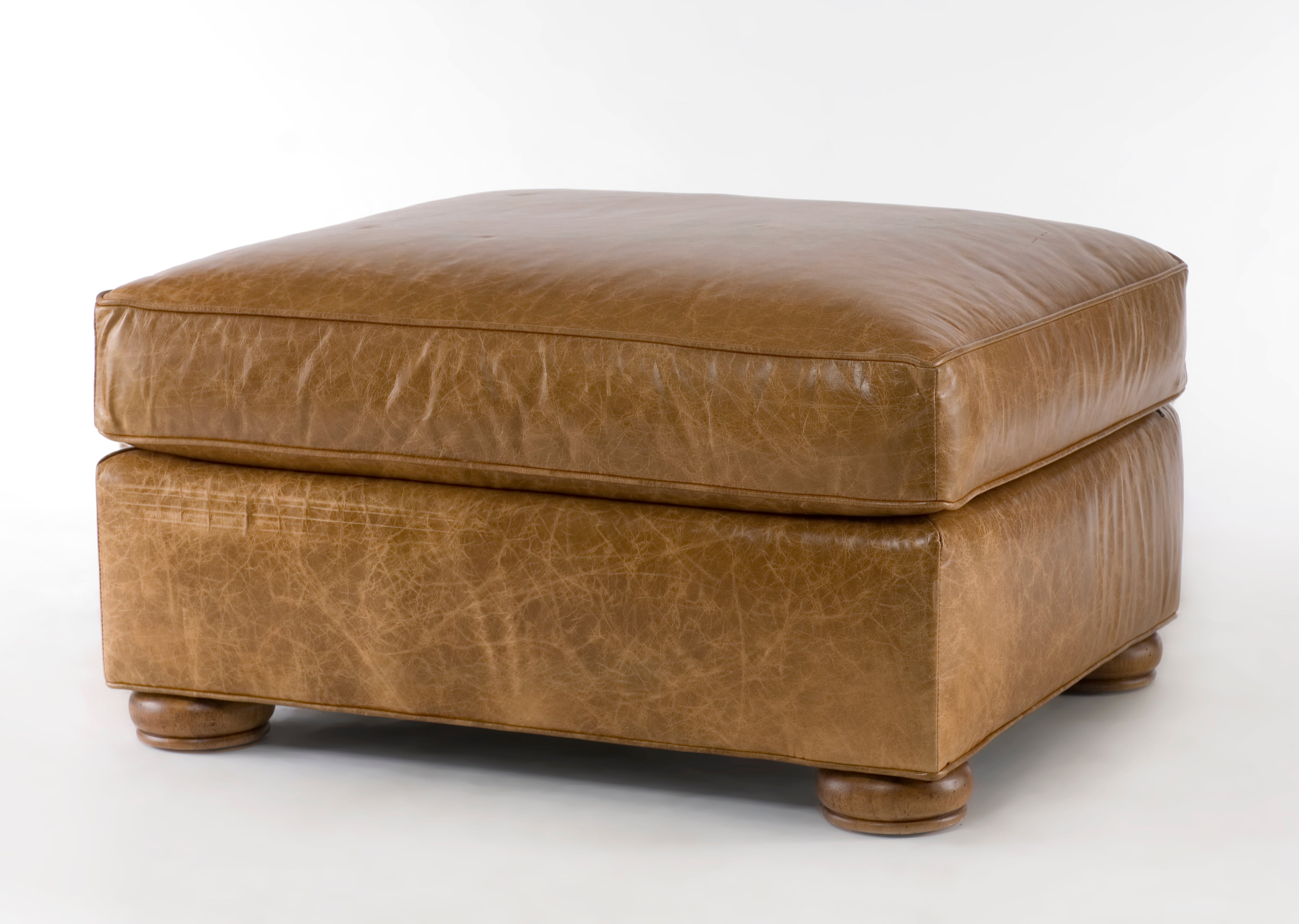 Century Leather Stone Leatherstone Ottoman