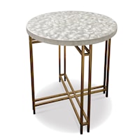Carter Contemporary Accent Table with Brass Base