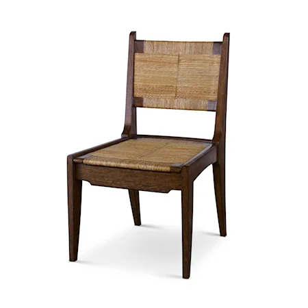 Transitional Dining Chair with Woven Seat and Backrest