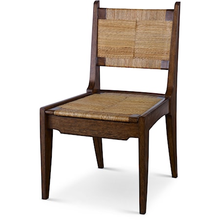 Transitional Dining Chair with Woven Seat and Backrest
