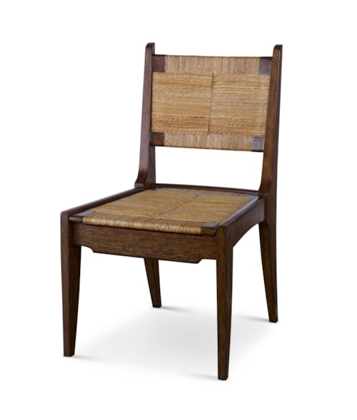Transitional Dining Chair with Woven Seat and Backrest