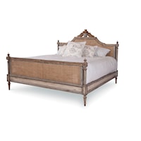 Monarch Traditional King Bed with Removable Pediment