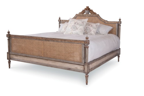 Monarch Traditional Queen Bed with Removable Pediment