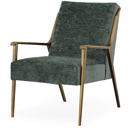 Zola Contemporary Antique Brass Metal Lounge Chair