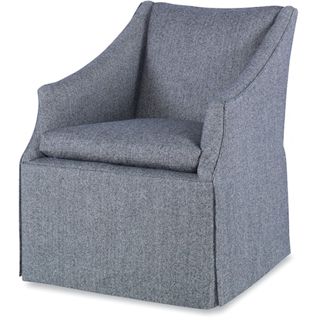 Transitional Skirted Swivel Chair