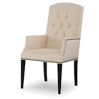 Lorne Transitional Tufted Upholstered Arm Chair with Tapered Legs