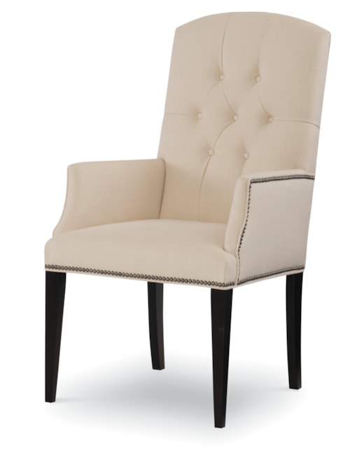 Lorne Transitional Tufted Upholstered Arm Chair with Tapered Legs