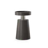 Juno Contemporary Accent Table with Glass Inset Top - Charcoal