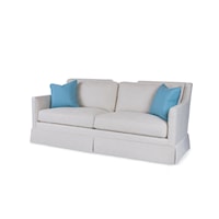 Contemporary Del Mar Skirted Sofa with Slope Arms