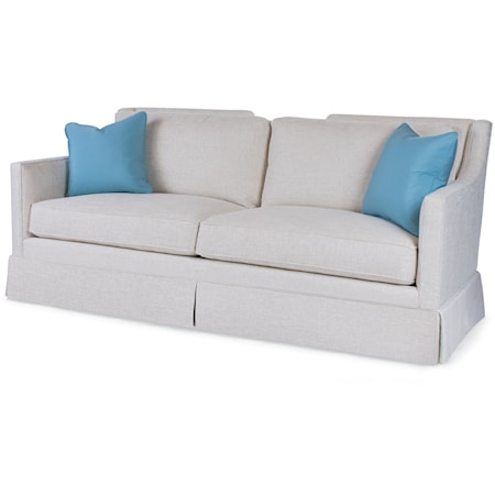 Del Mar Skirted Apartment Sofa with Slope Arms