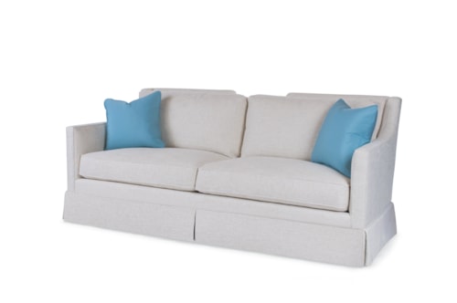 Contemporary Del Mar Skirted Apartment Sofa with Slope Arms