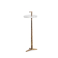 Christian Glam Accent Table with Gold Base and Marble Surface