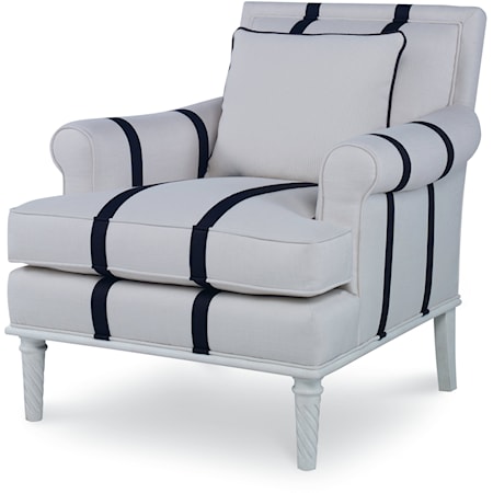Contemporary Accent Chair with Twisted Turned Legs