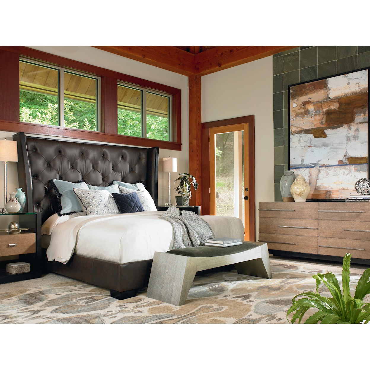 Century Mesa King Upholstered Bed