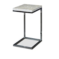 Contemporary Marble Top Pull-Up Side Table