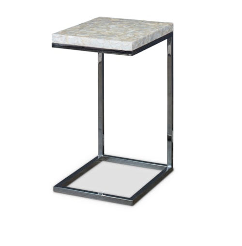 Contemporary Marble Top Pull-Up Side Table