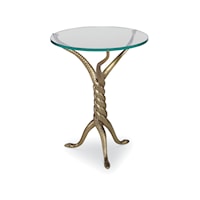 Glam Drink Table with Glass Top