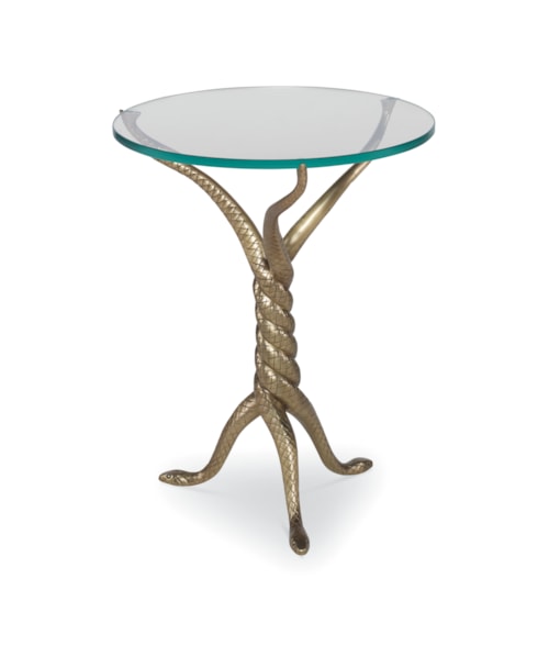 Glam Drink Table with Glass Top