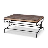 Thomas O'Brien Transitional Coffee Table with Glass Top