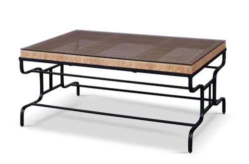 Thomas O'Brien Transitional Coffee Table with Glass Top