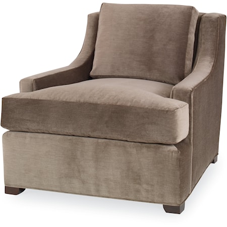 Transitional Accent Chair with Sloped Track Arms