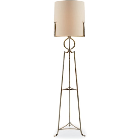 Contemporary Polished Steel Floor Lamp