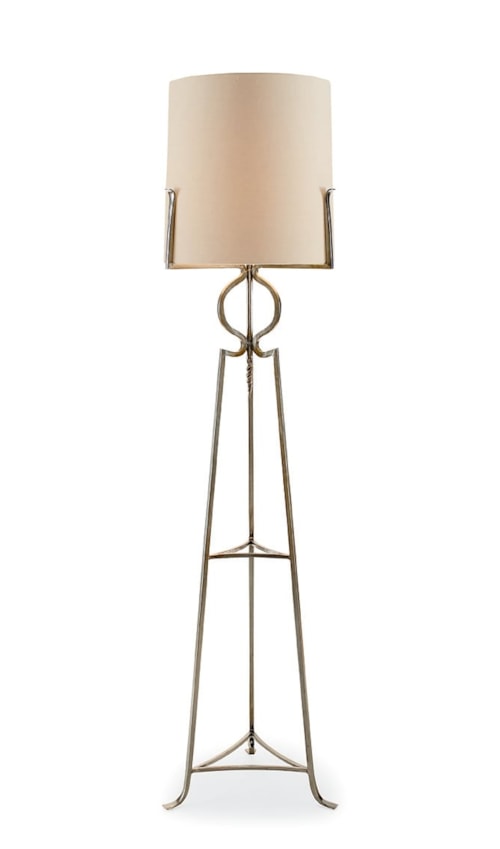 Contemporary Polished Steel Floor Lamp