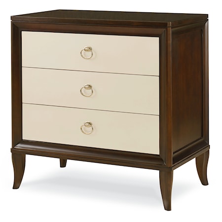 Transitional 3-Drawer Nightstand