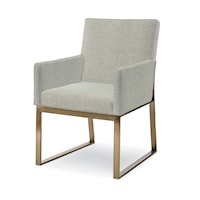 Iris Contemporary Upholstered Brass Arm Chair