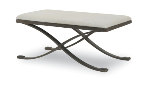 Transitional Girard Bench with Cast Iron Base