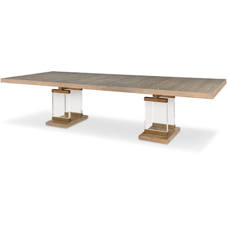 Transitional Porto Rectangular Dining Table with Acrylic Legs