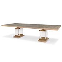 Transitional Porto Rectangular Dining Table with Acrylic Legs