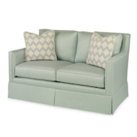 Contemporary Del Mar Skirted Love Seat with Slope Arms