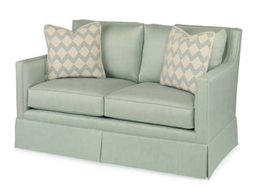 Contemporary Del Mar Skirted Love Seat with Slope Arms