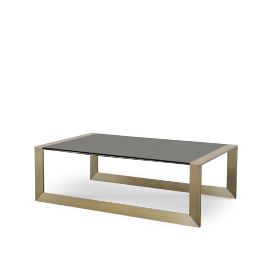 Compositions Contemporary Metal and Glass Cocktail Table