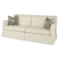Contemporary Del Rio Skirted Sofa with Slope Arms