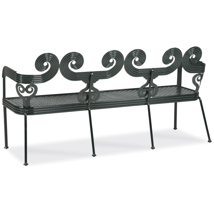 Century Thomas O'Brien Outdoor Outdoor Metal Scrolled Bench