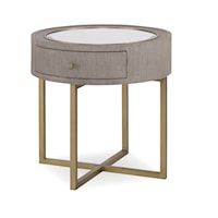Kendall Contemporary End Table with Mirrored Top