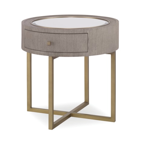 Kendall Contemporary End Table with Mirrored Top