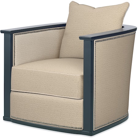 Wood Arm Swivel Chair