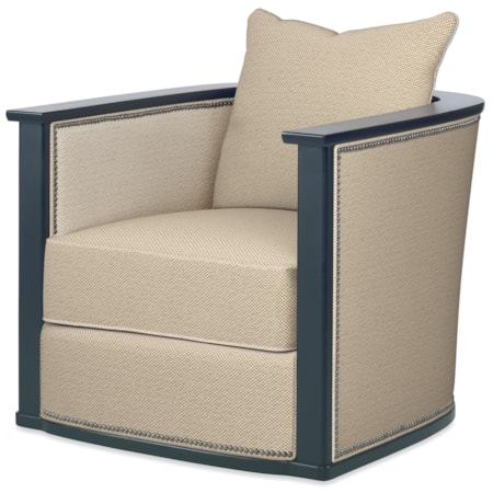 Wood Arm Swivel Chair