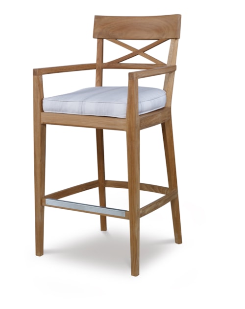 Coastal Outdoor Bar Stool with Cushion