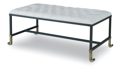 Transitional Calliope Bench with Brass Feet
