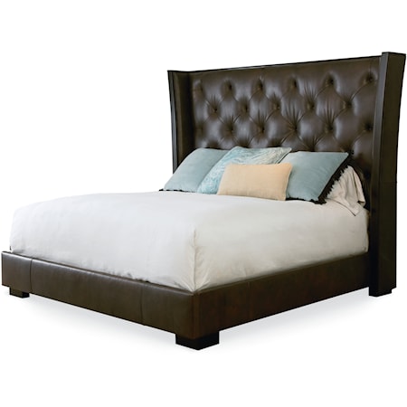 Crescent Contemporary California King Upholstered Bed with Button Tufting
