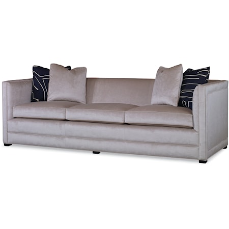 Contemporary Low-Back Sofa with Tuxedo Arms