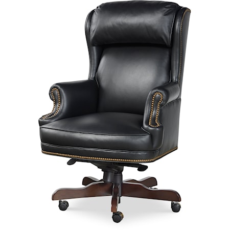 Spencer Transitional Upholstered Executive Chair with Nail-Head Trim