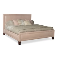 Contemporary Fifth Avenue Modern Upholstered King Bed with Low Headboard