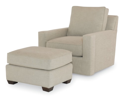 Contemporary Colton Ottoman with Block Legs