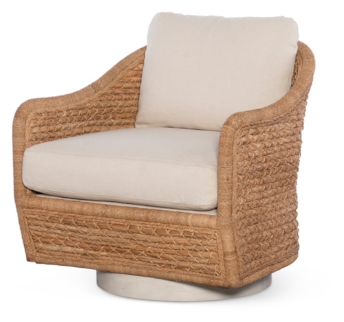 Pompano Swivel Lounge Chair-Natural/Flax