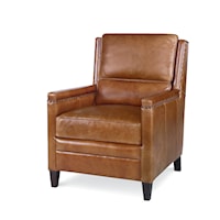 Bernard Transitional Leather Accent Chair with Tapered Legs